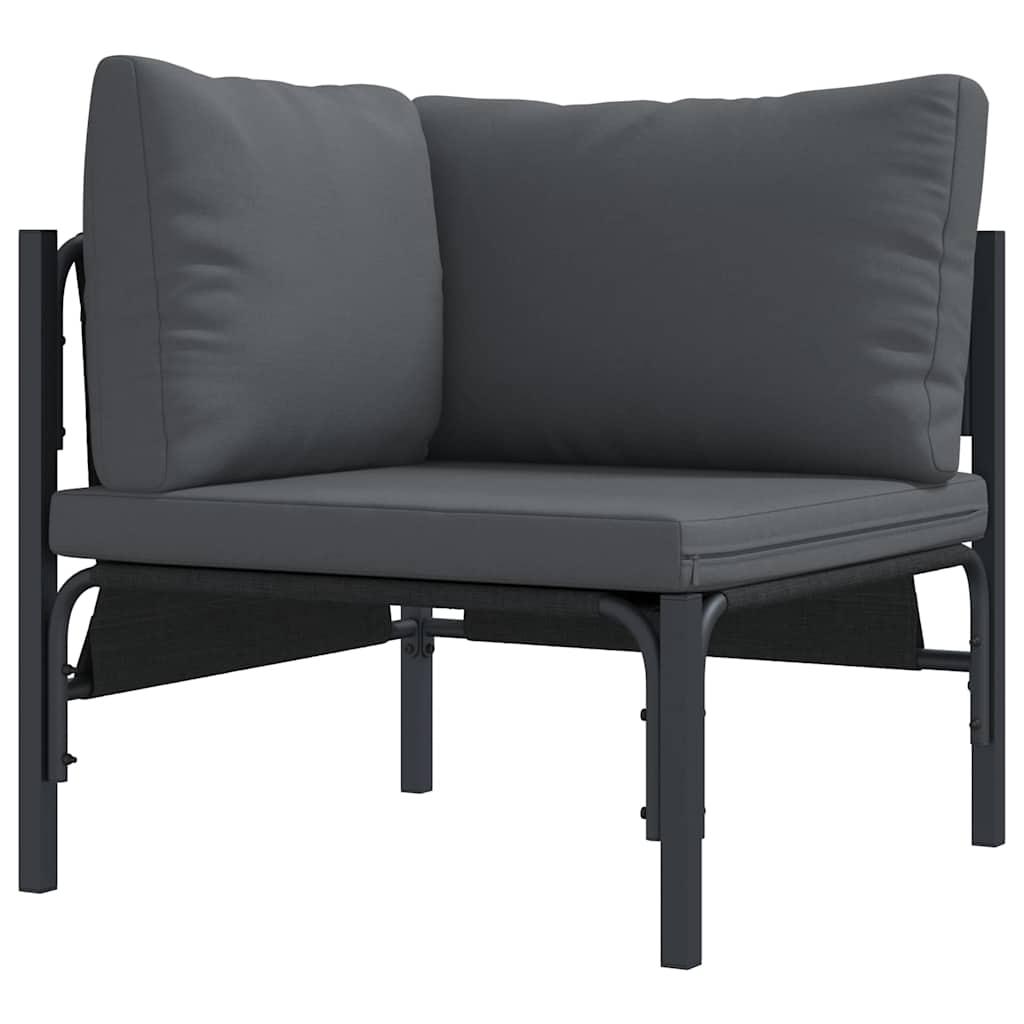 Conjunto de sofás de jardín 11 uds. Negro Acero