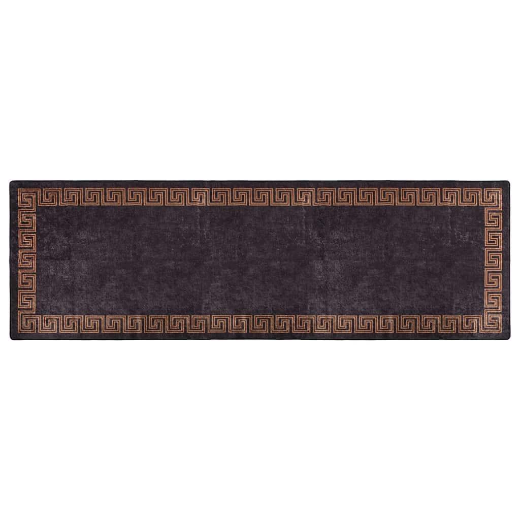 Alfombra lavable negro y dorado 190x300 cm