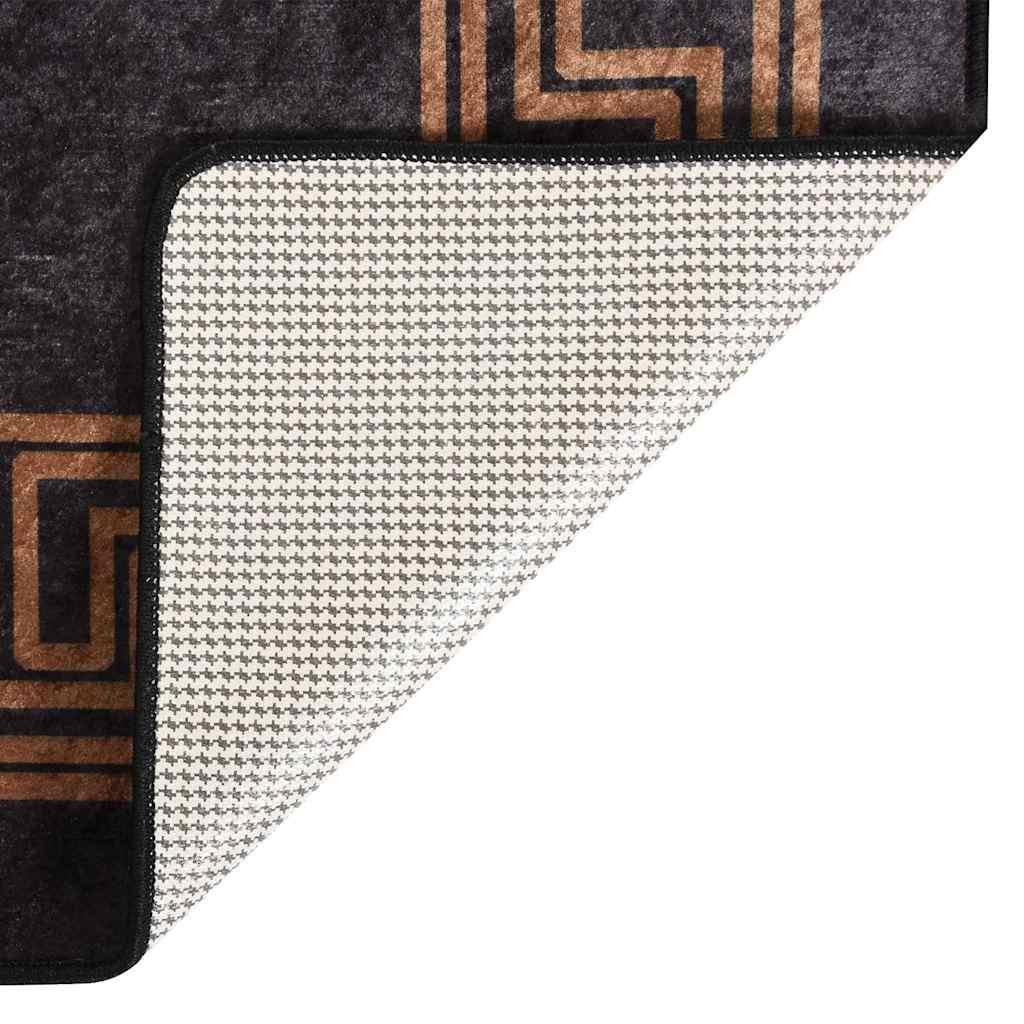 Alfombra lavable negro y dorado 190x300 cm