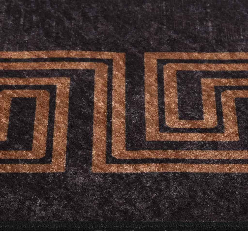 Alfombra lavable negro y dorado 190x300 cm
