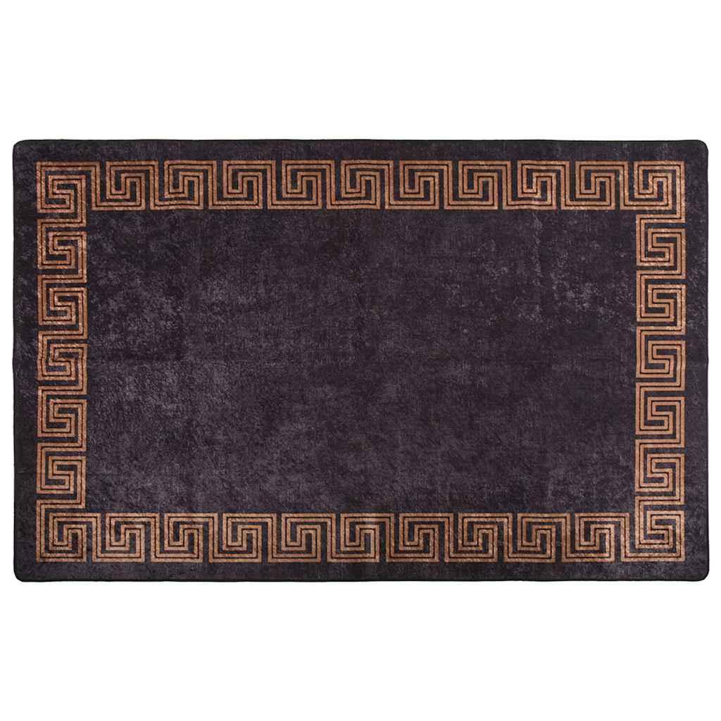 Alfombra lavable negro y dorado 190x300 cm