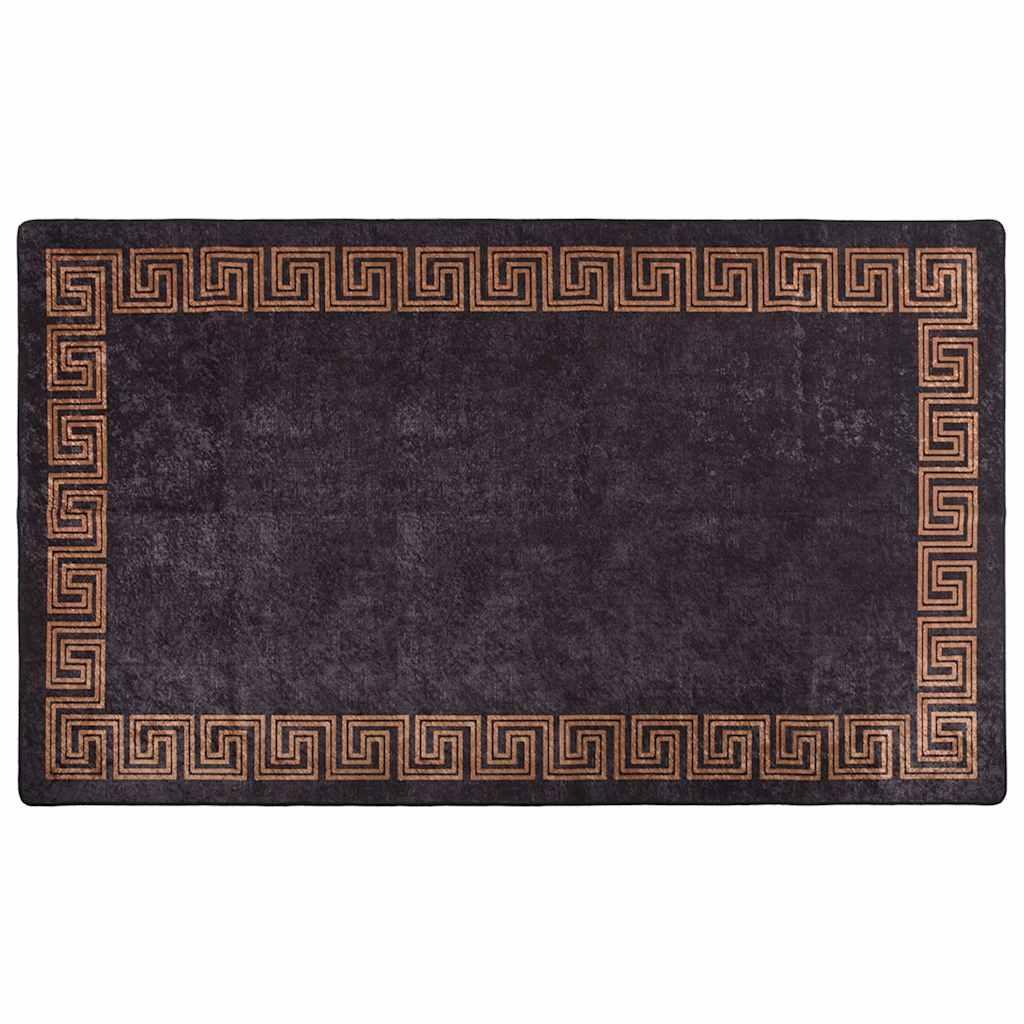 Alfombra lavable negro y dorado 190x300 cm