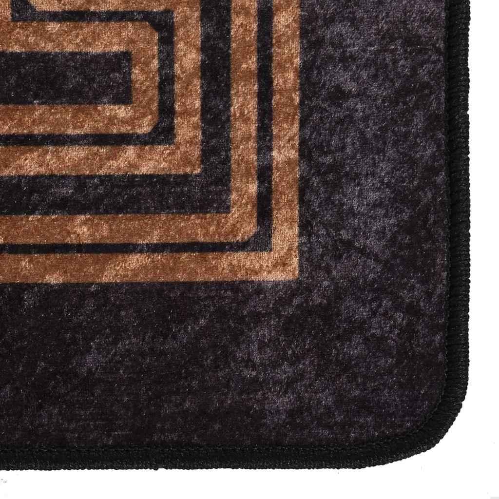 Alfombra lavable negro y dorado 190x300 cm