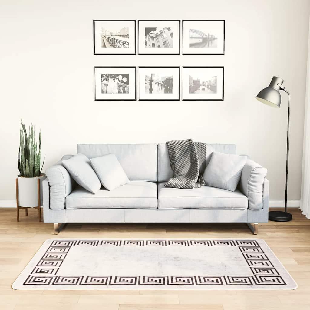 Alfombra lavable negro y blanco 120x180 cm