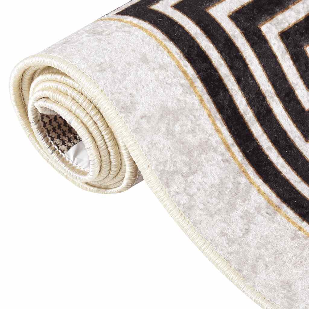 Alfombra lavable negro y blanco 120x180 cm