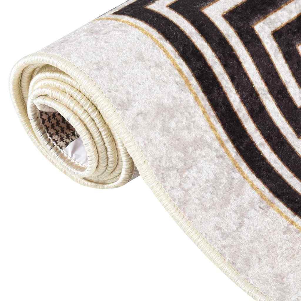 Alfombra lavable negro y blanco 190x300 cm