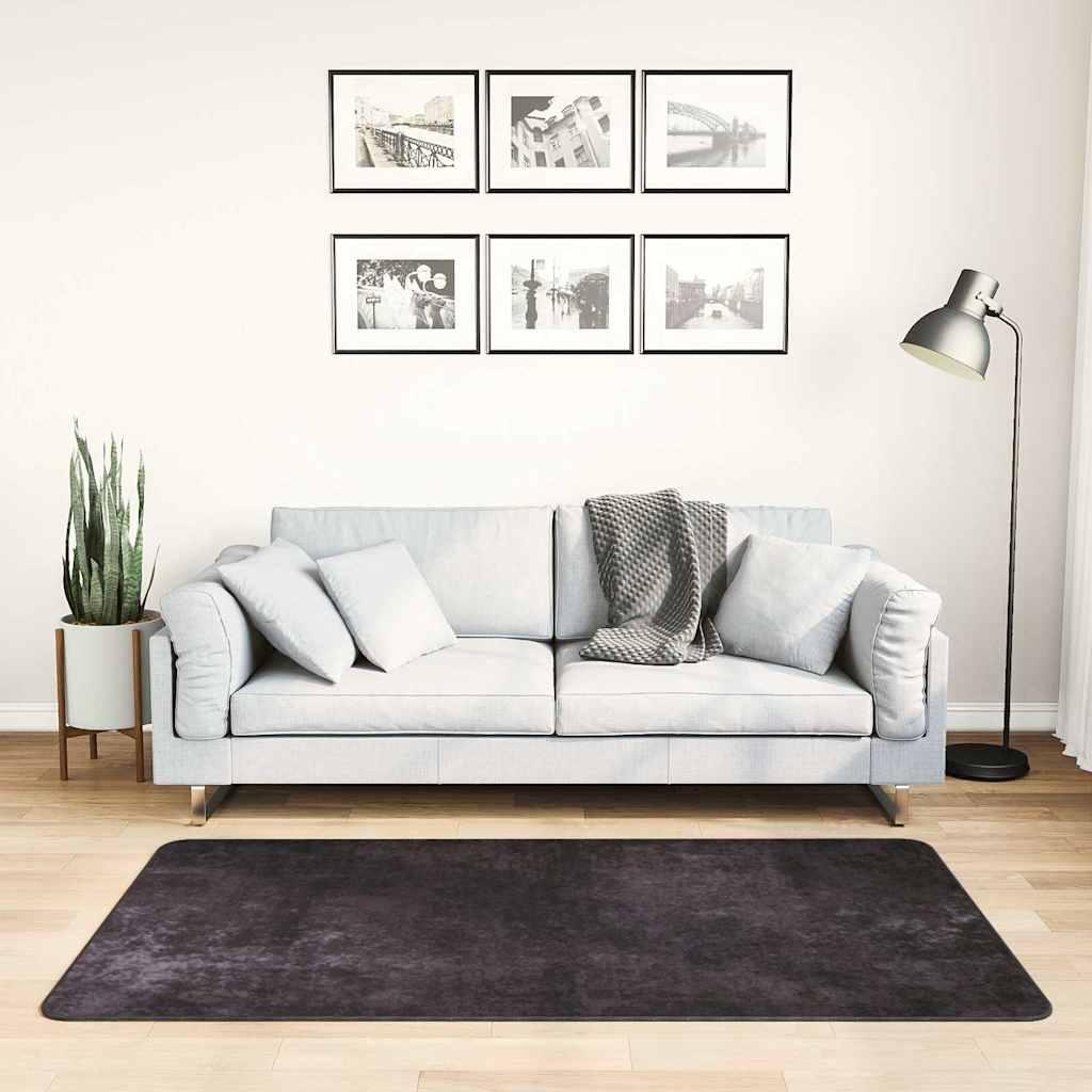 Alfombra lavable negro y blanco 160x230 cm