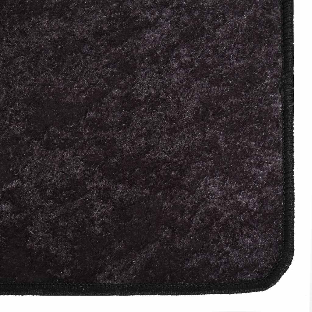 Alfombra lavable negro y blanco 160x230 cm