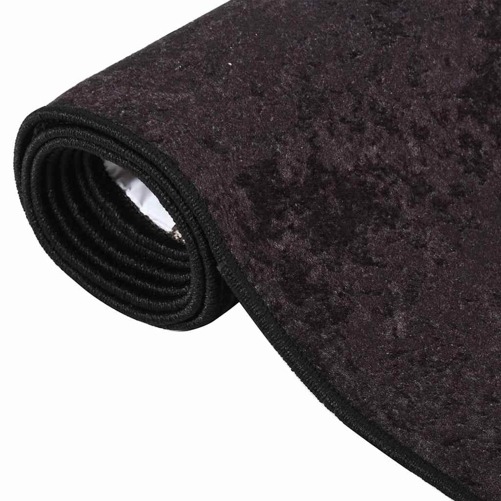 Alfombra lavable negro y blanco 120x180 cm