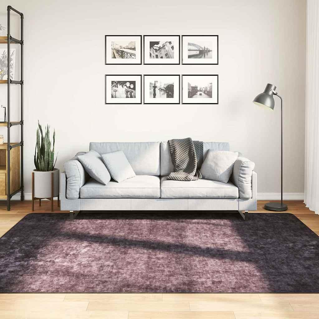 Alfombra lavable negro y blanco 190x300 cm