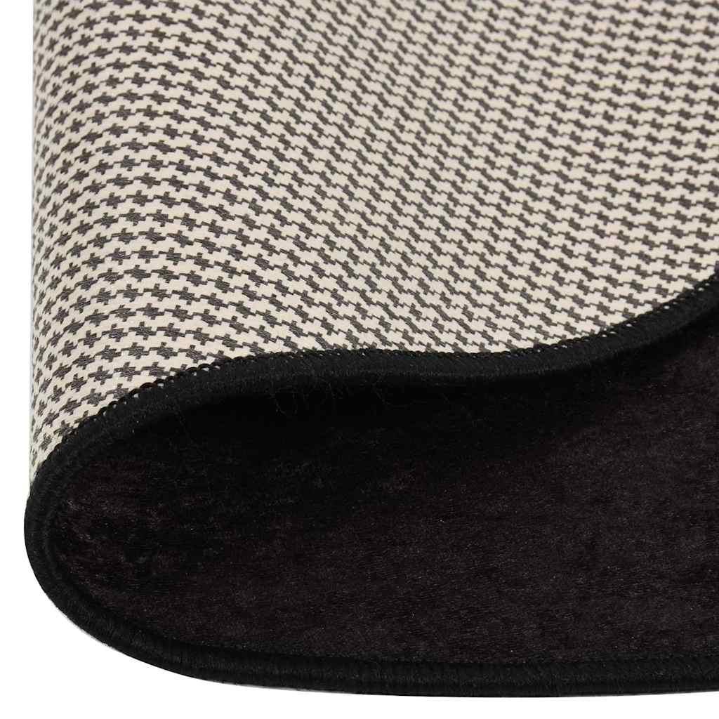 Alfombra lavable negro y blanco 190x300 cm