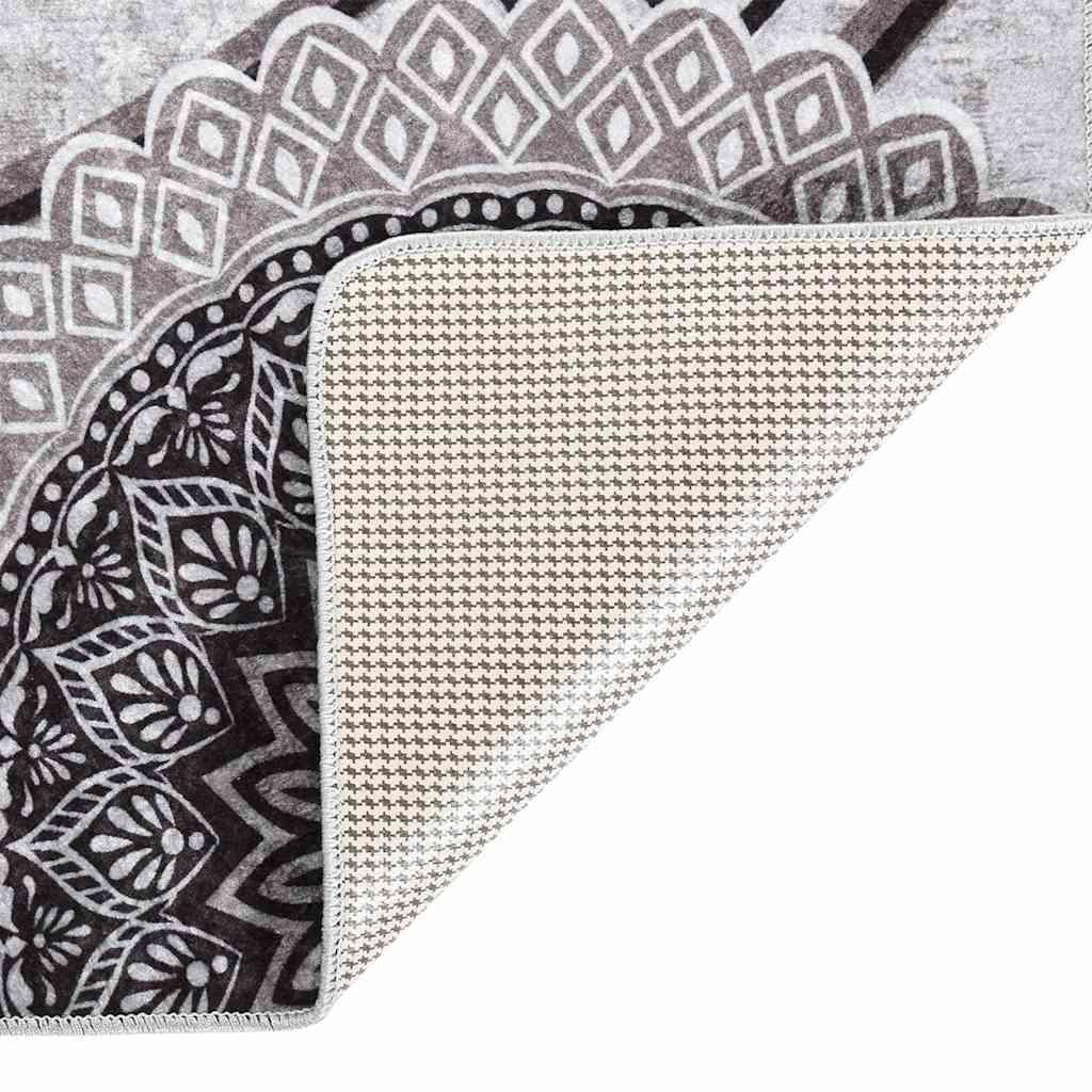 Alfombra lavable patchwork negro y gris 80x300 cm