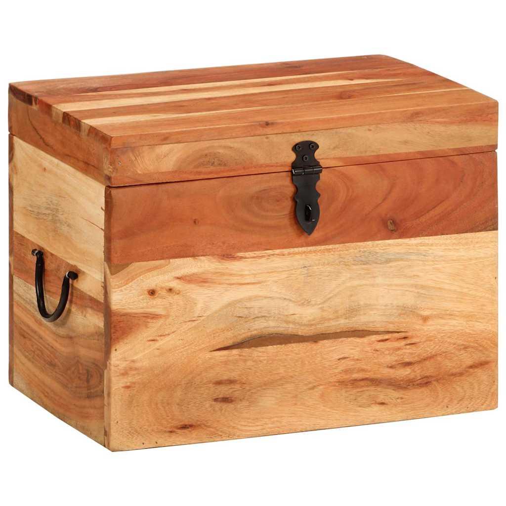 Caja de almacenaje de madera maciza de acacia 110x40x40 cm rojo