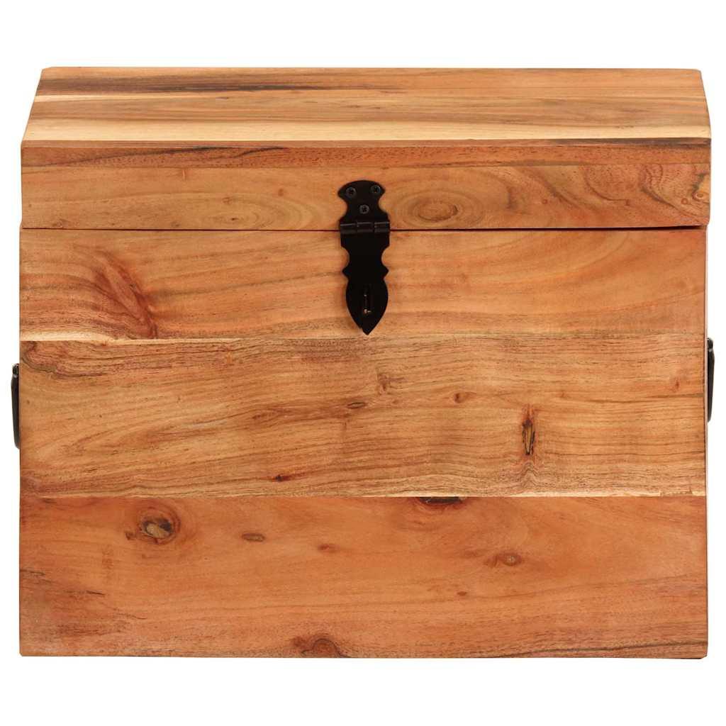 Caja de almacenaje de madera maciza de acacia 110x40x40 cm rojo