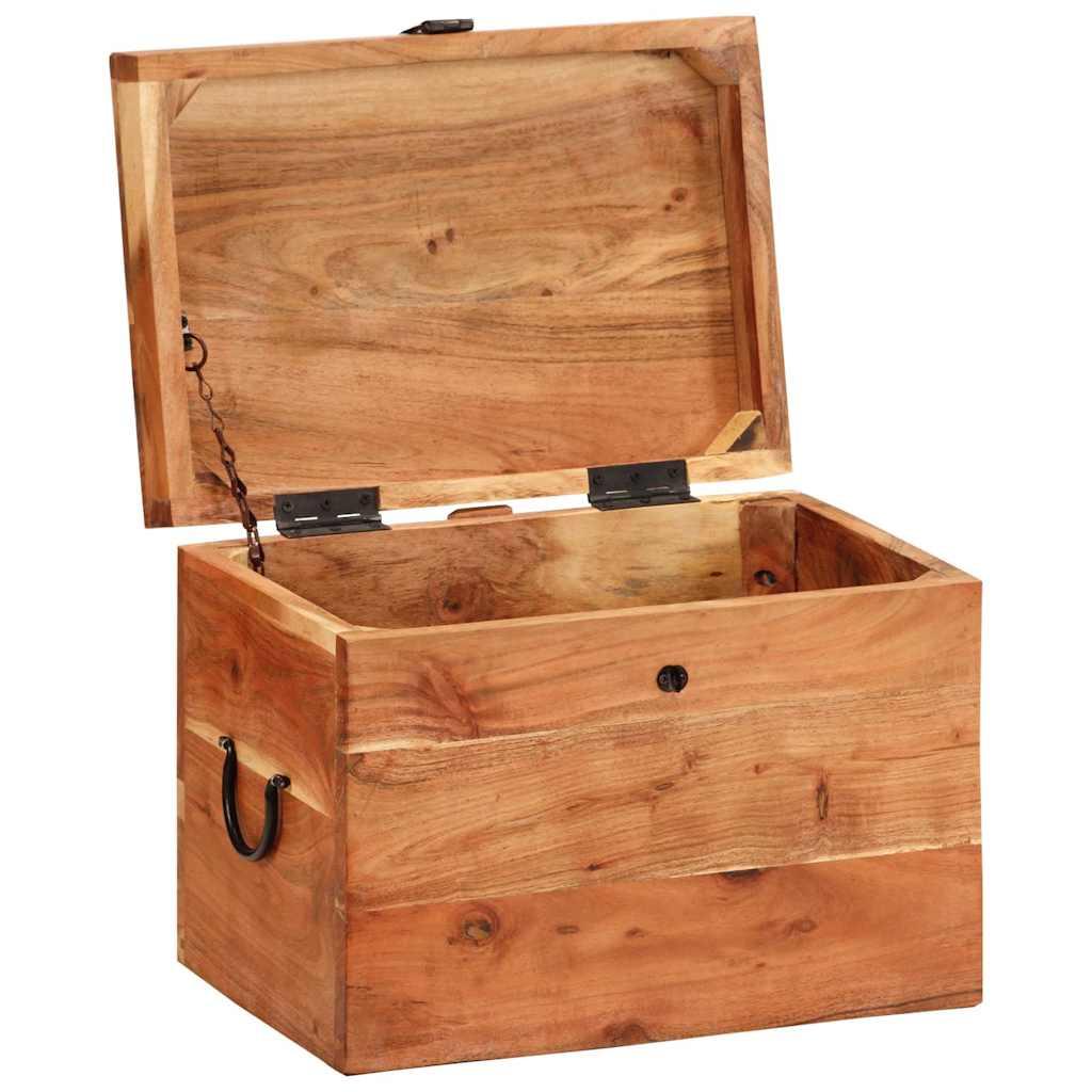 Caja de almacenaje de madera maciza de acacia 110x40x40 cm rojo