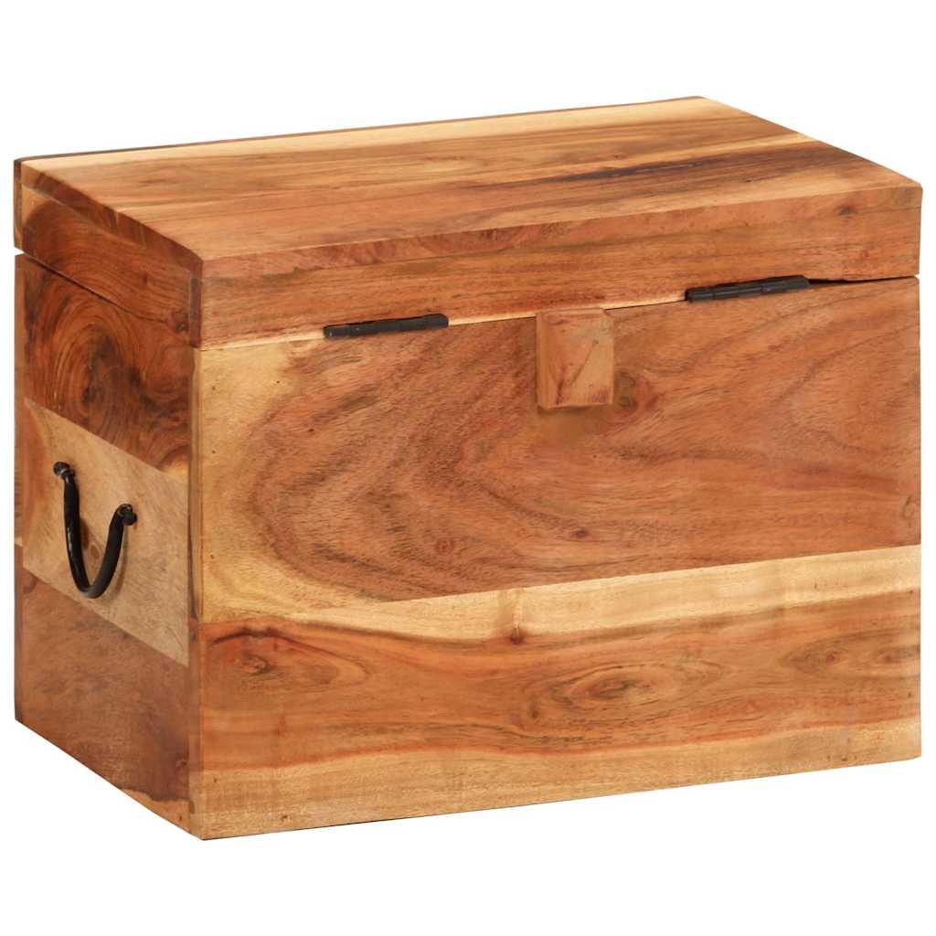 Caja de almacenaje de madera maciza de acacia 110x40x40 cm rojo