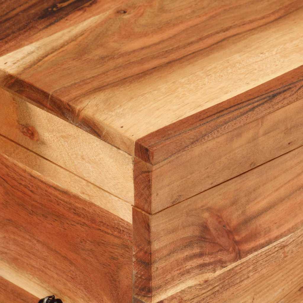 Caja de almacenaje de madera maciza de acacia 110x40x40 cm rojo