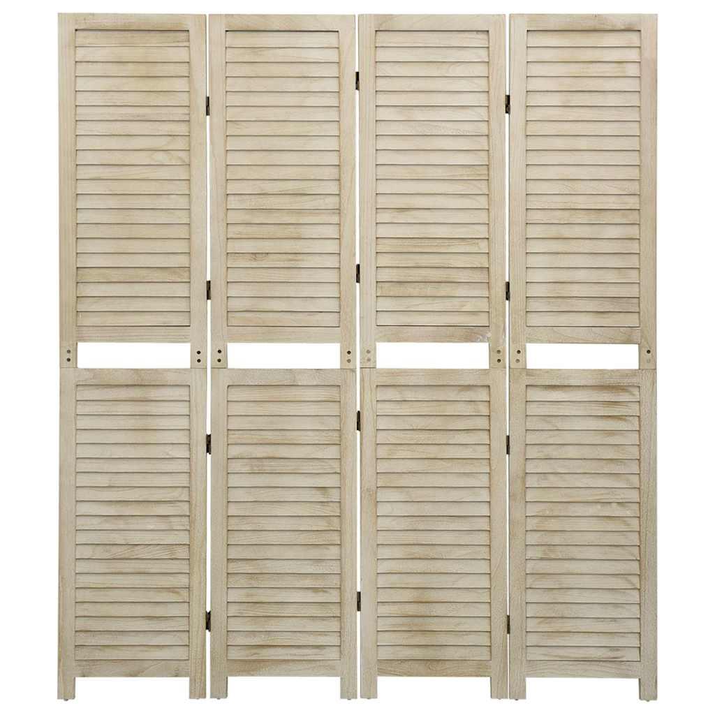 Biombo de 4 paneles de madera maciza de paulownia 140x165 cm
