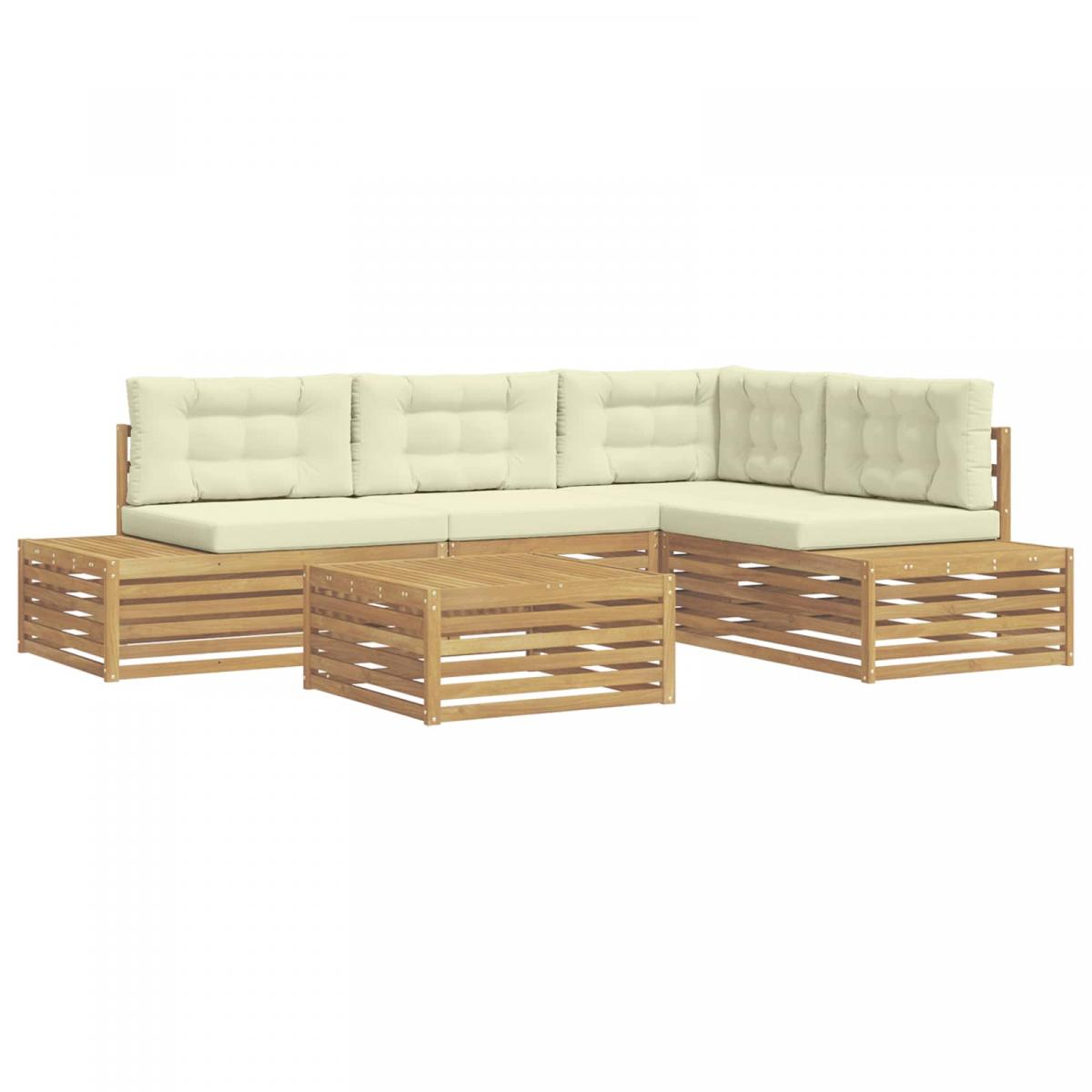 6 uds. Conjunto de sofás de exterior Blanco