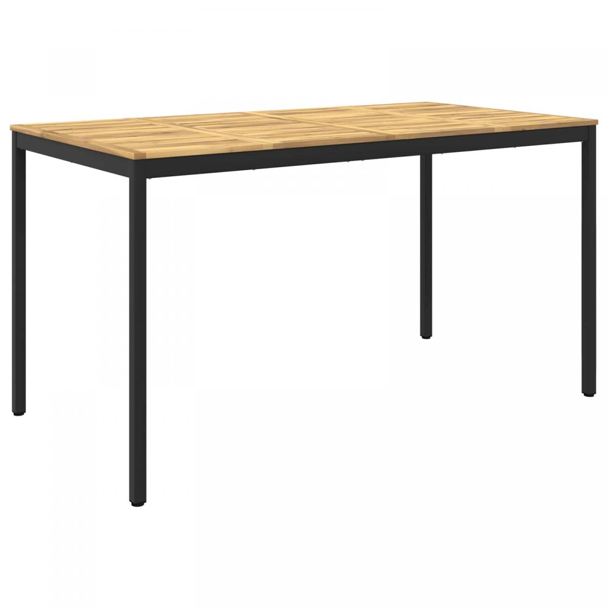 Mesa de Bar para Jardín Natural y negro 196 x 100,5 x 105 cm