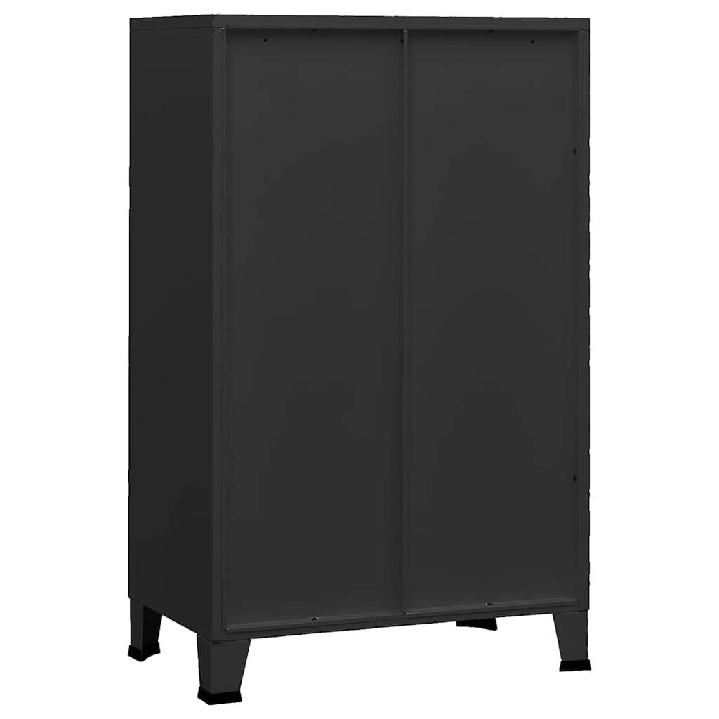 Baúl de almacenaje industrial metal antracita 70x40x115 cm