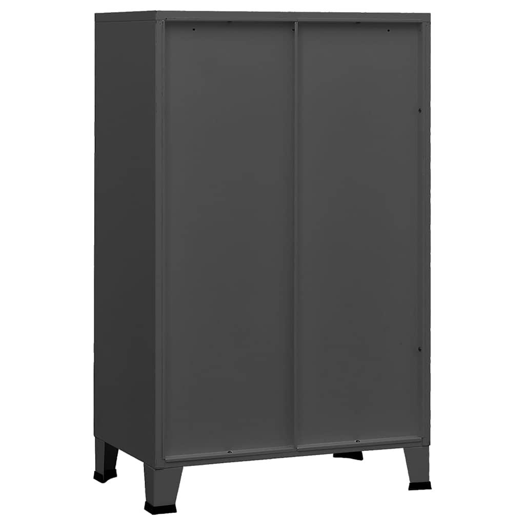 Baúl de almacenaje industrial metal antracita 75x40x115 cm