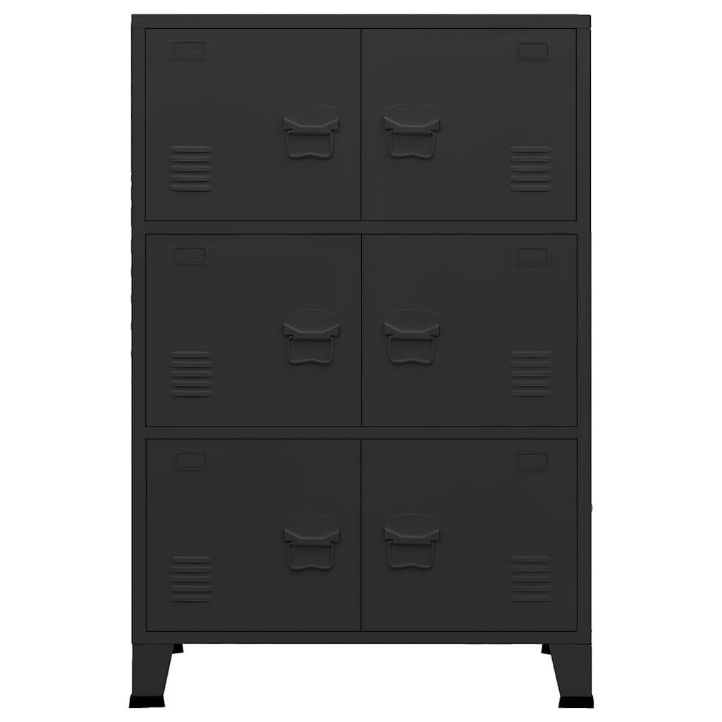 Baúl de almacenaje industrial metal antracita 70x40x115 cm