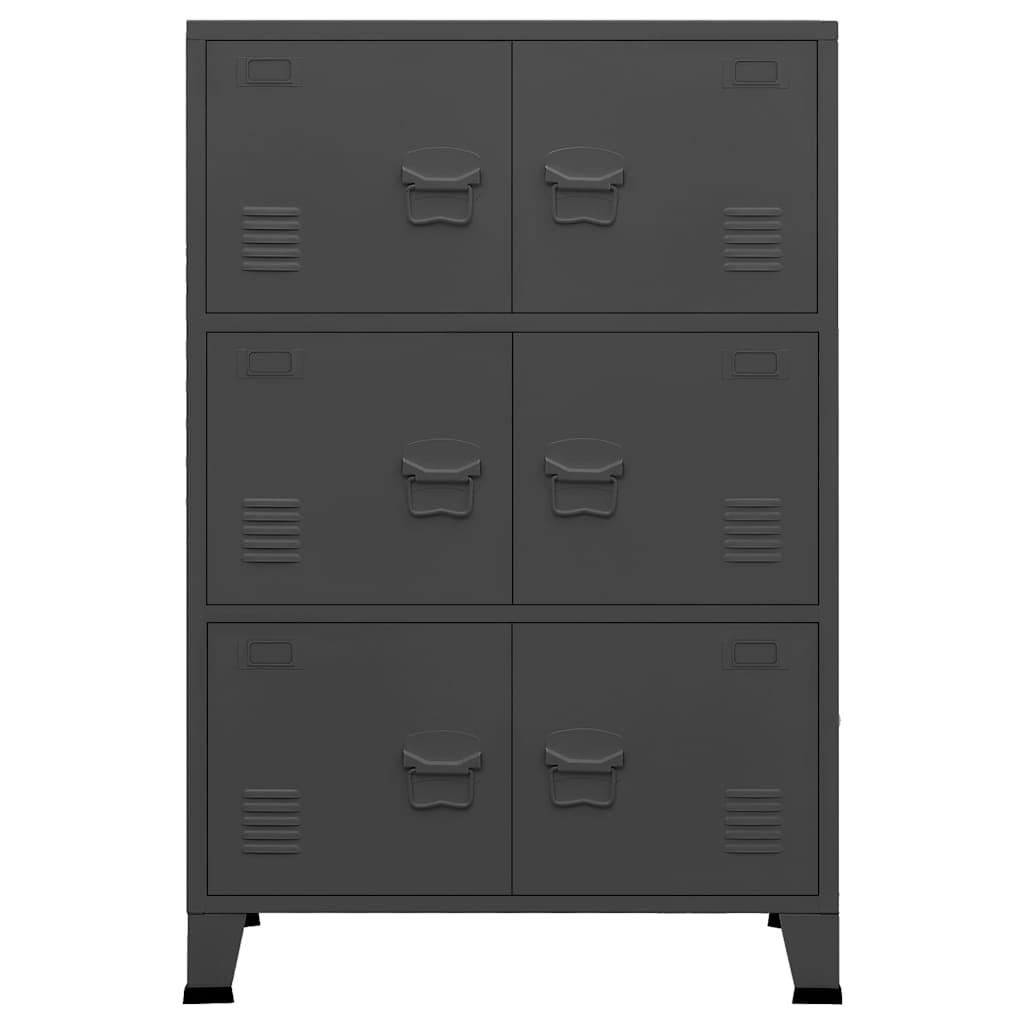 Baúl de almacenaje industrial metal antracita 75x40x115 cm