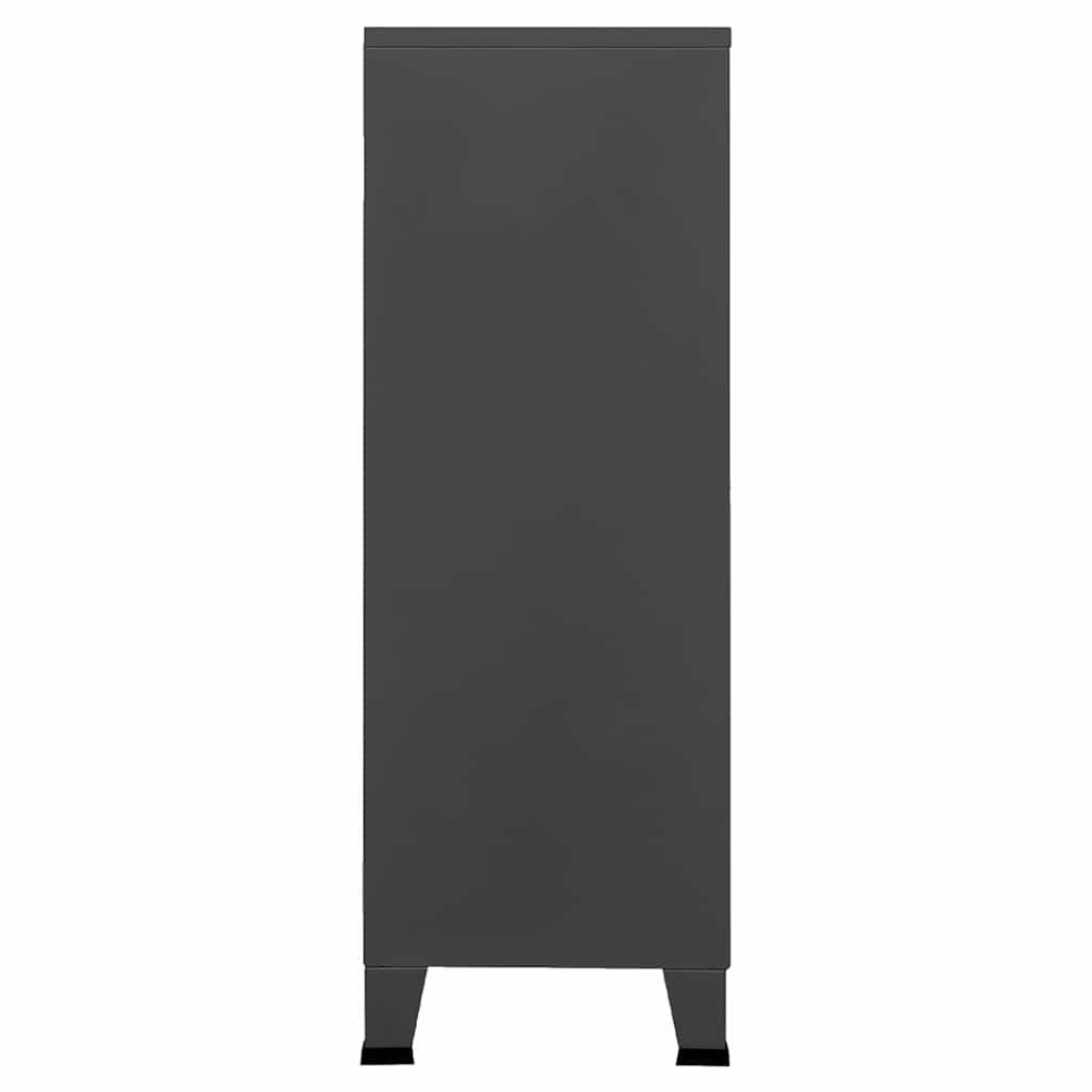 Baúl de almacenaje industrial metal antracita 75x40x115 cm