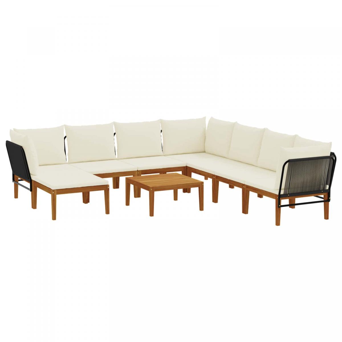 9 uds. Madera de Acacia Sólida y Cuerda Natural