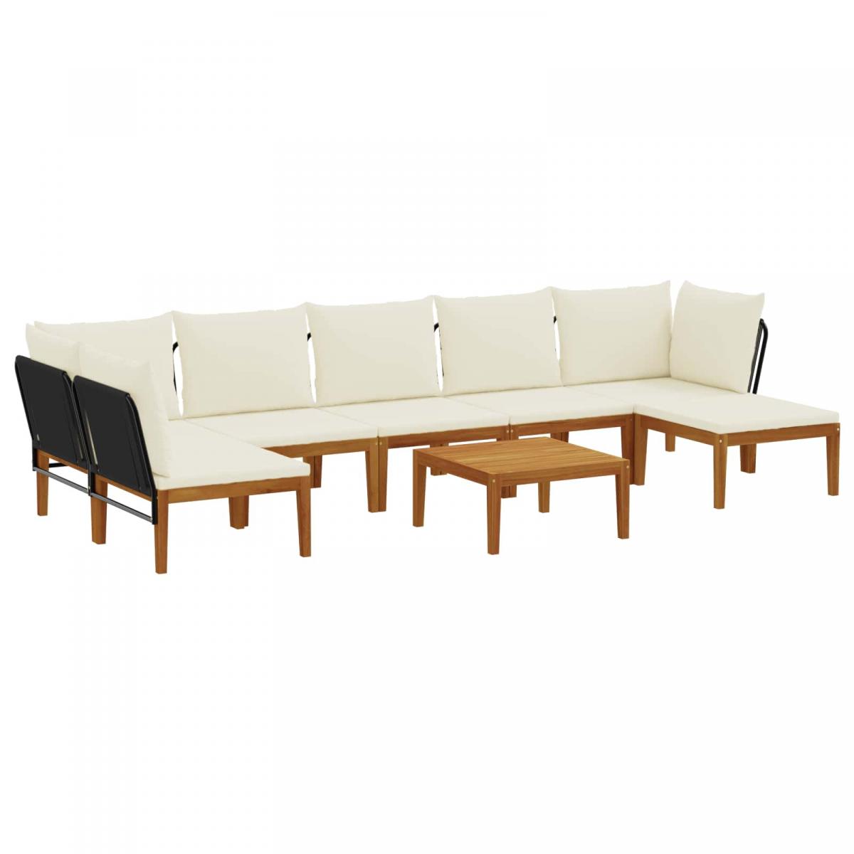 8 uds. Madera de Acacia Sólida y Cuerda Natural