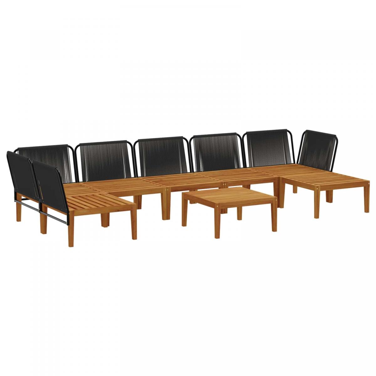 8 uds. Madera de Acacia Sólida y Cuerda Natural