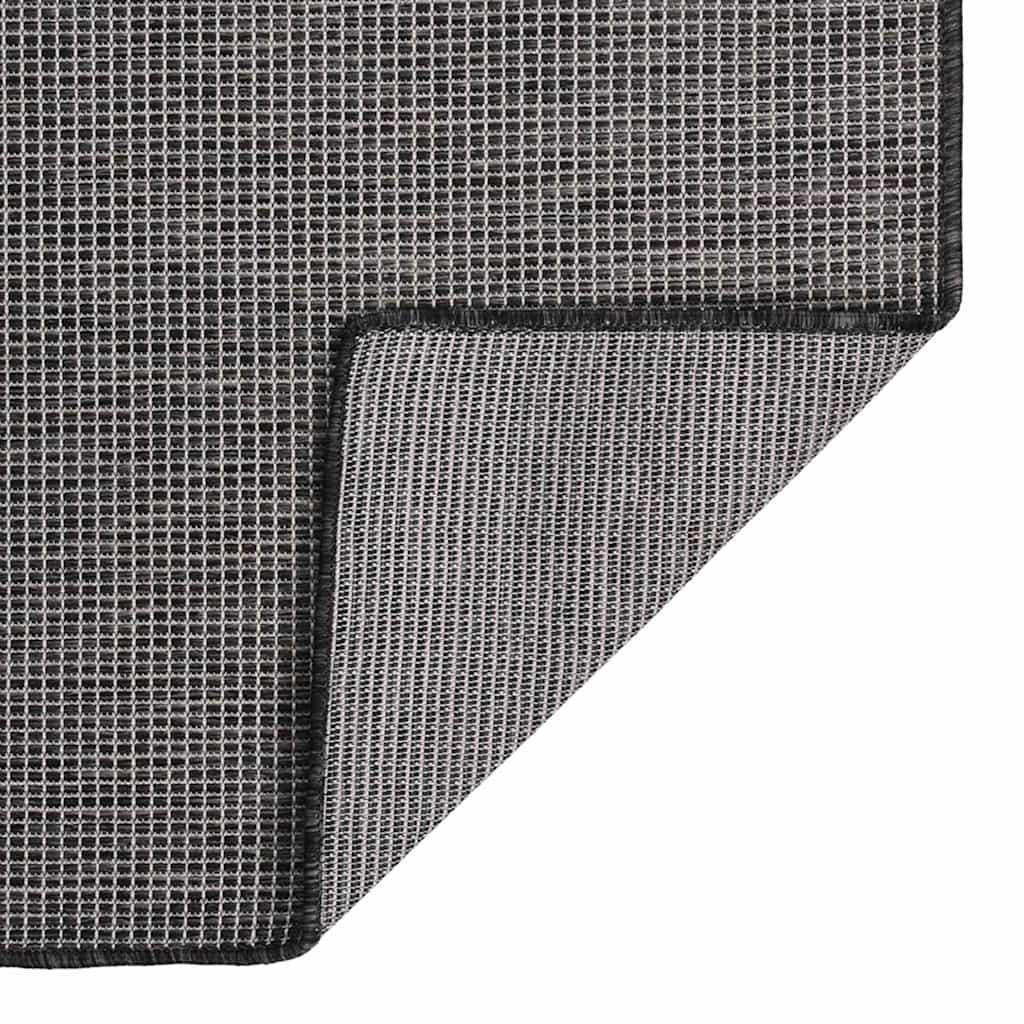 Alfombra de exterior de tejido plano marrón oscuro 120x170 cm