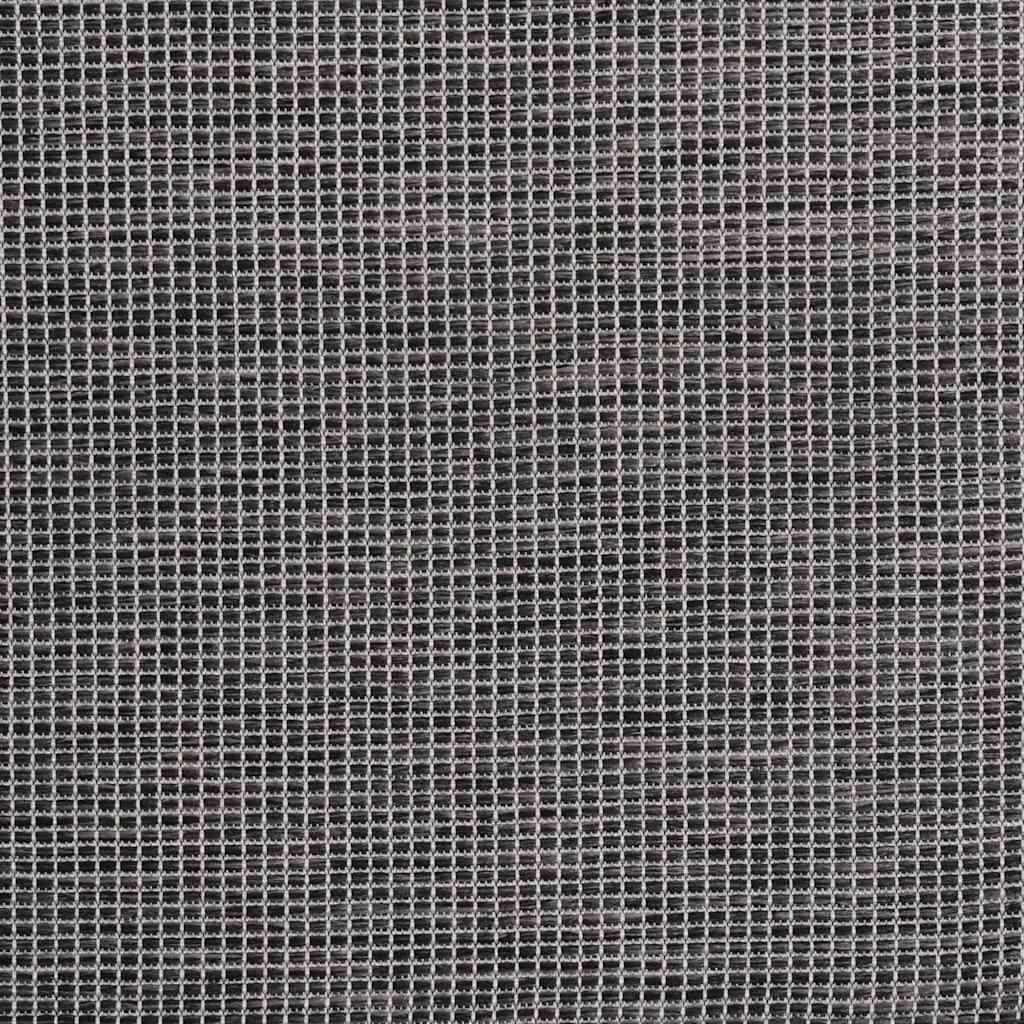 Alfombra de exterior de tejido plano marrón oscuro 120x170 cm
