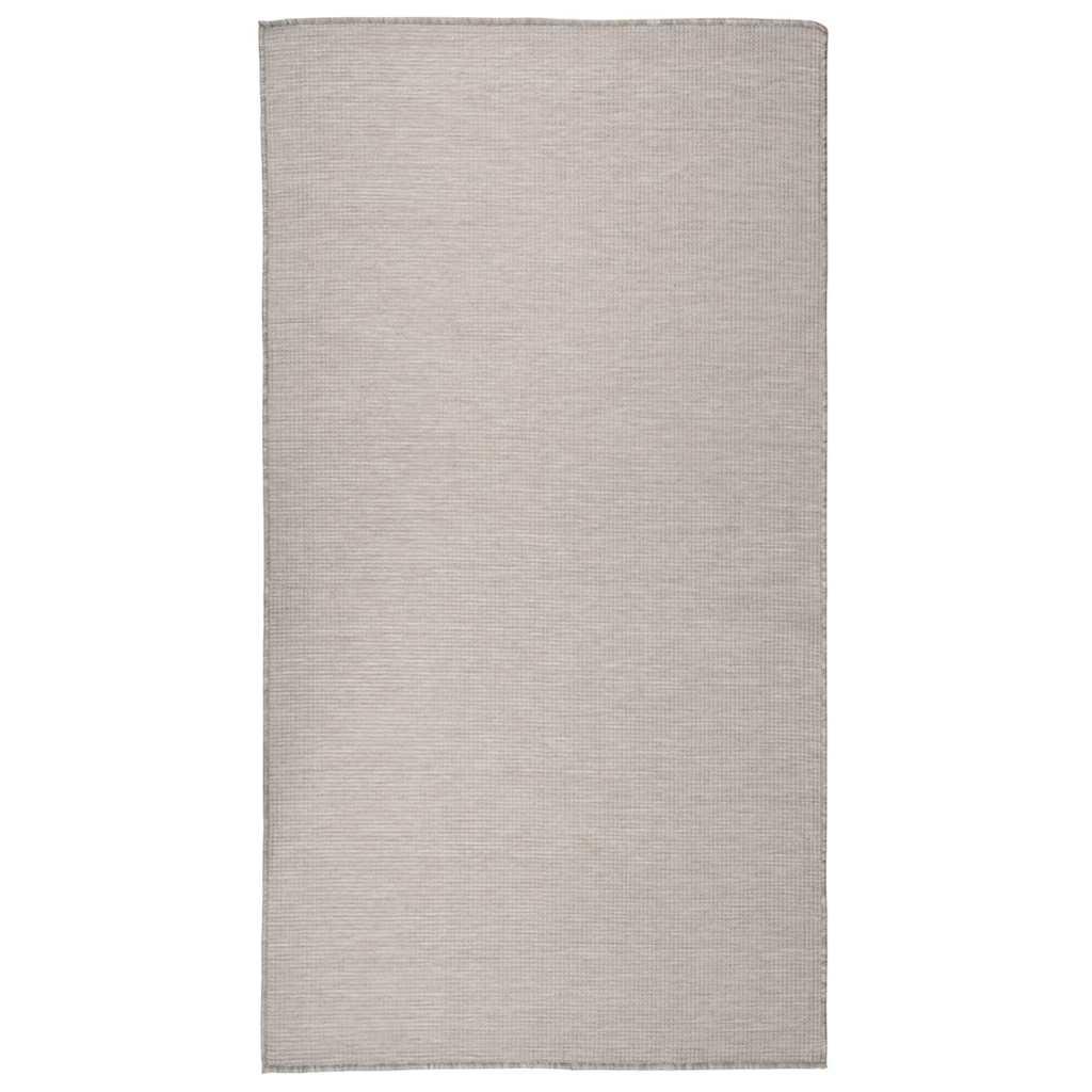 Alfombra de exterior de tejido plano marrón oscuro 120x170 cm