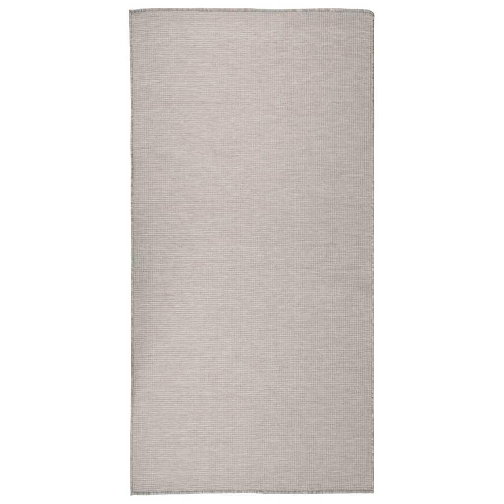 Alfombra de exterior de tejido plano marrón oscuro 120x170 cm