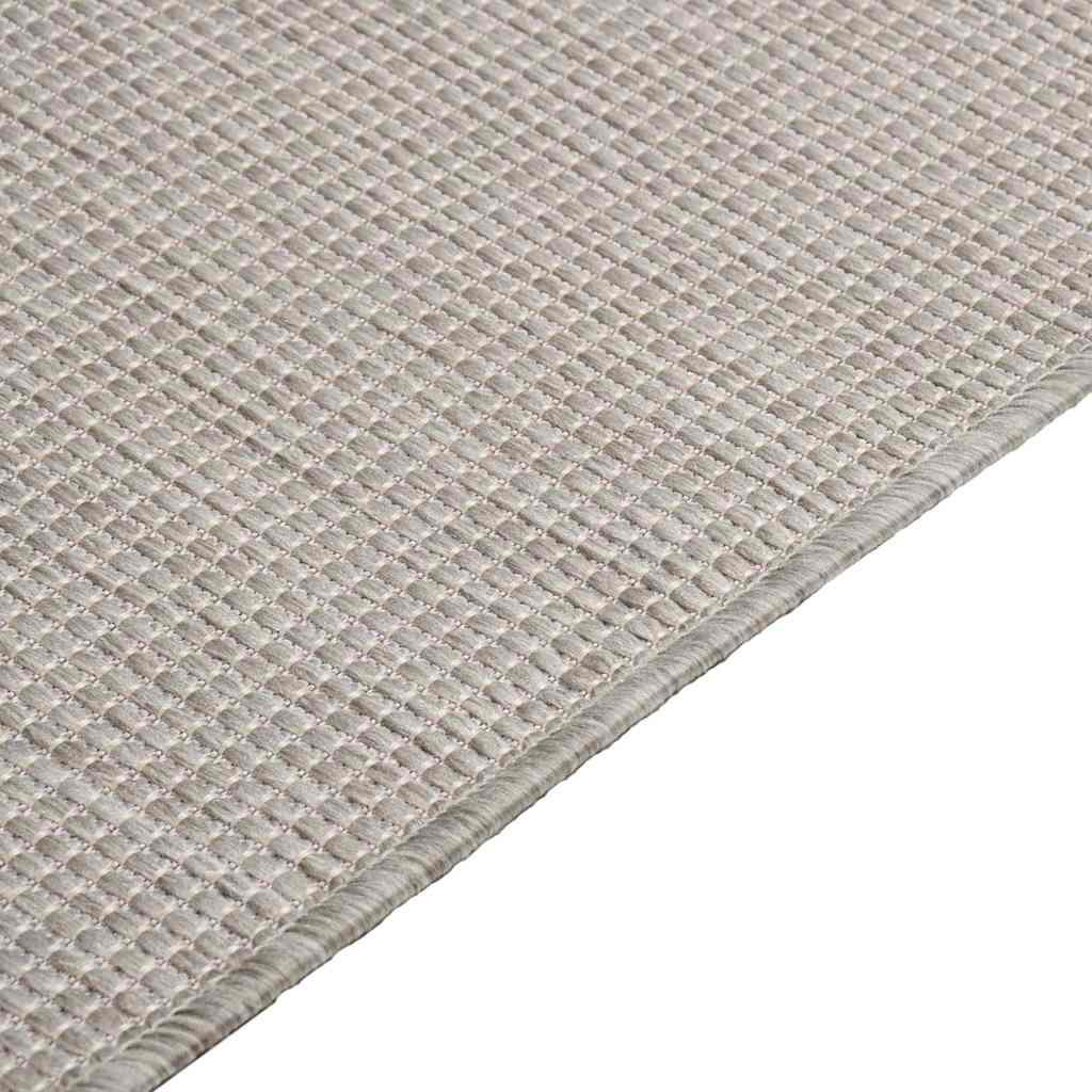 Alfombra de exterior de tejido plano marrón oscuro 120x170 cm