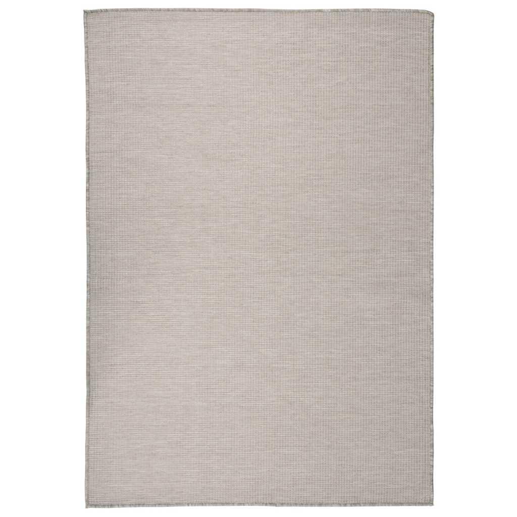 Alfombra de exterior de tejido plano marrón oscuro 120x170 cm