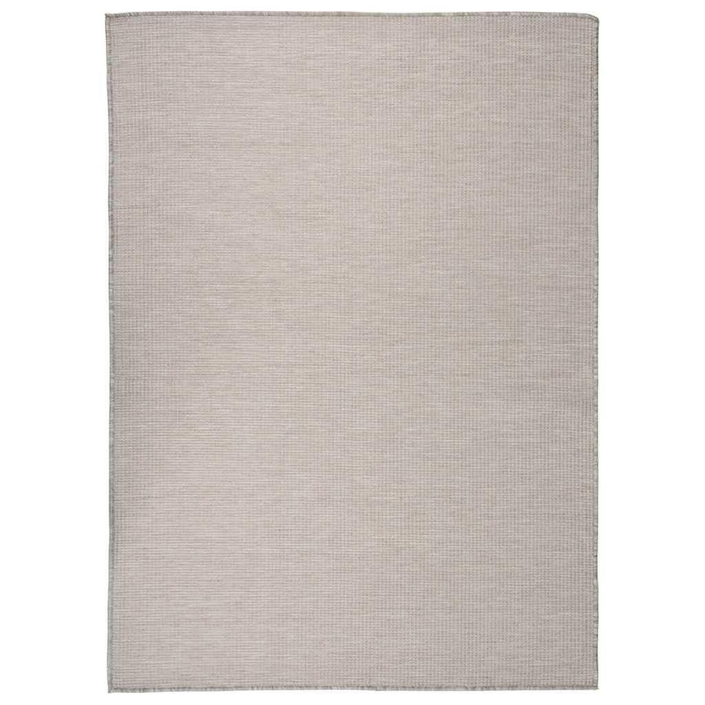 Alfombra de exterior de tejido plano marrón oscuro 120x170 cm