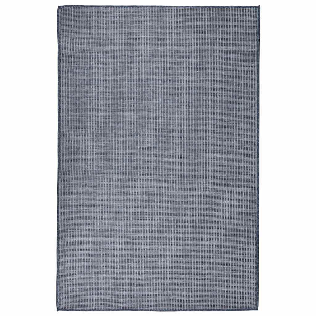 Alfombra de exterior de tejido plano marrón oscuro 120x170 cm