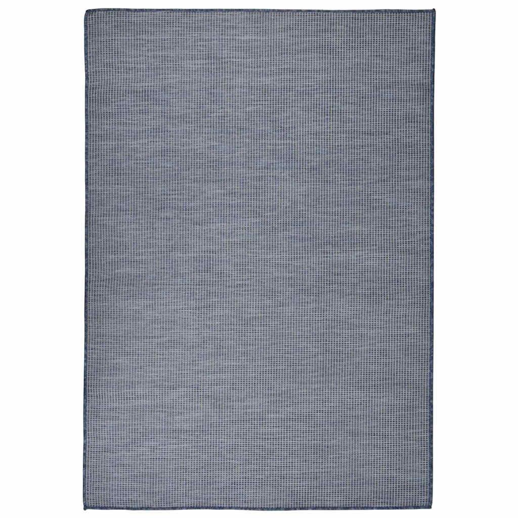 Alfombra de exterior de tejido plano marrón oscuro 120x170 cm