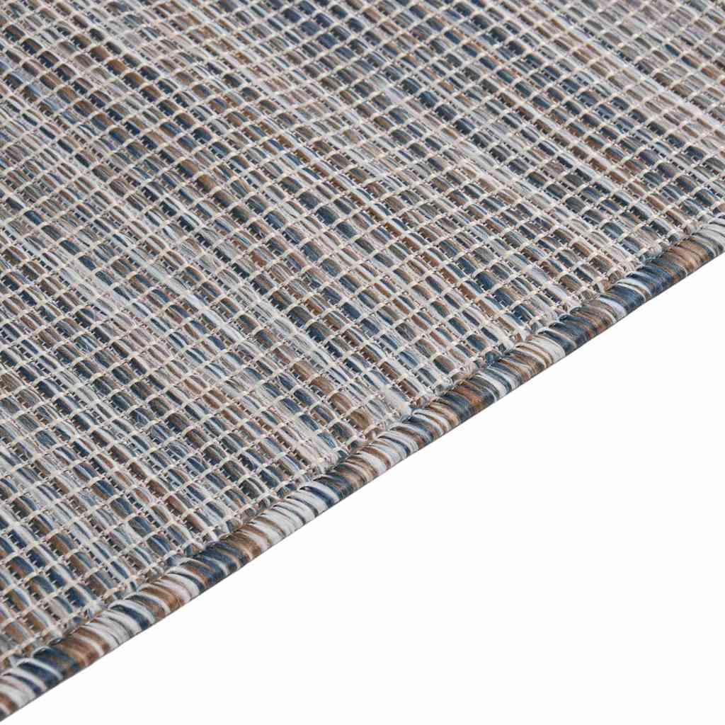 Alfombra de exterior de tejido plano marrón oscuro 120x170 cm