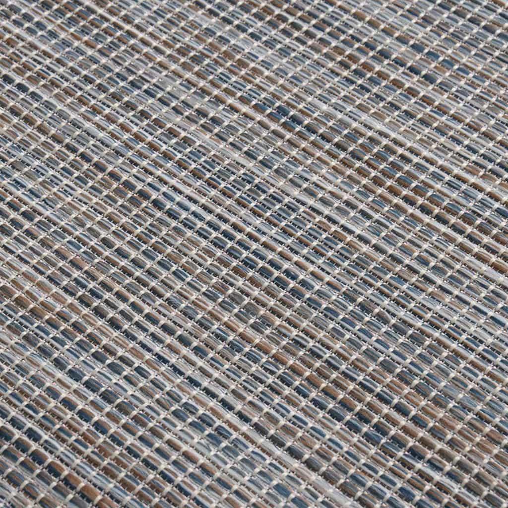Alfombra de exterior de tejido plano marrón oscuro 120x170 cm