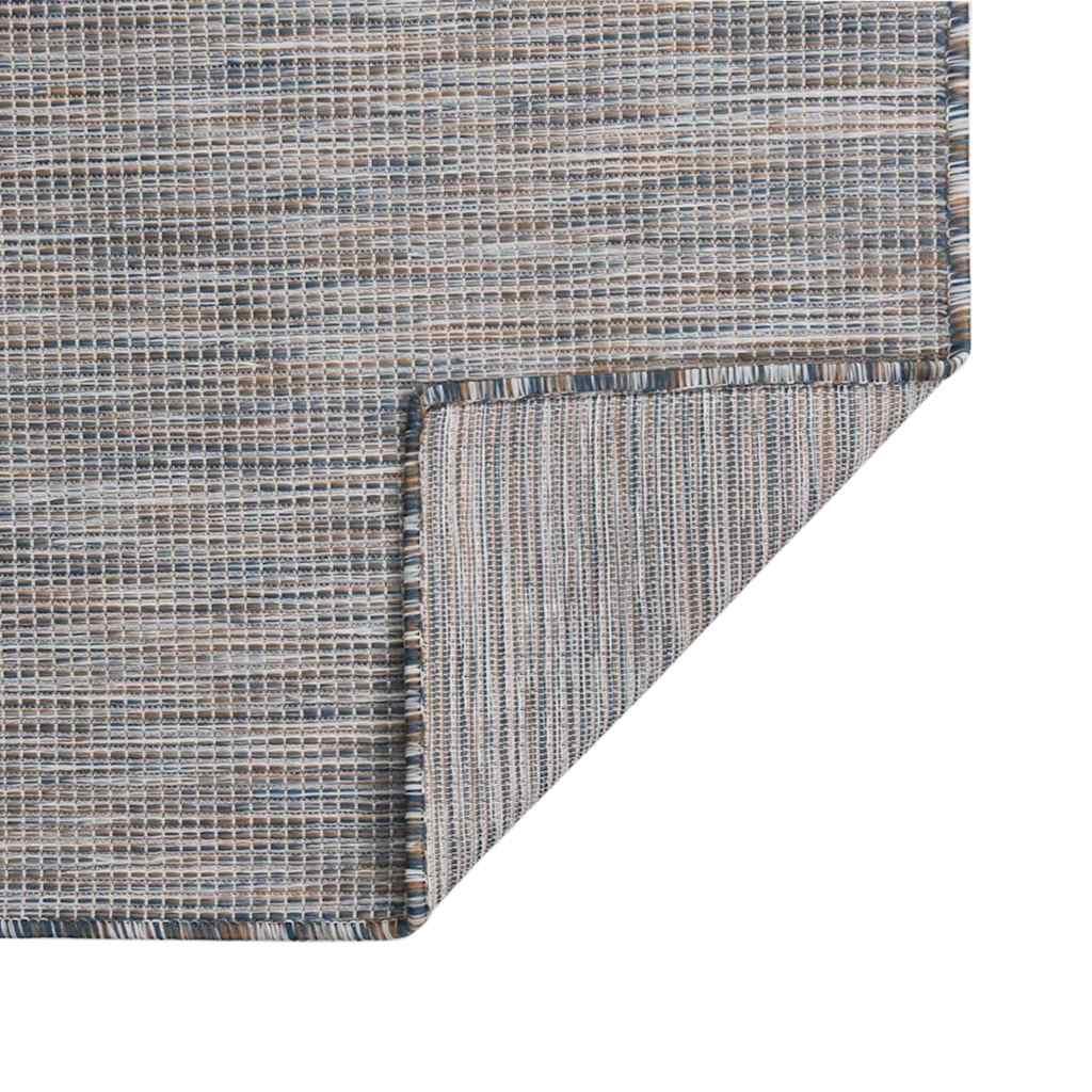 Alfombra de exterior de tejido plano marrón oscuro 120x170 cm