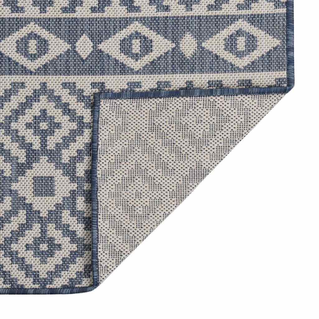 Alfombra de exterior de tejido plano rayas azules