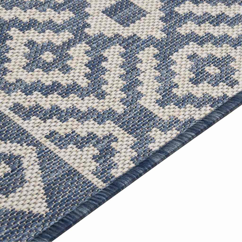 Alfombra de exterior de tejido plano rayas azules