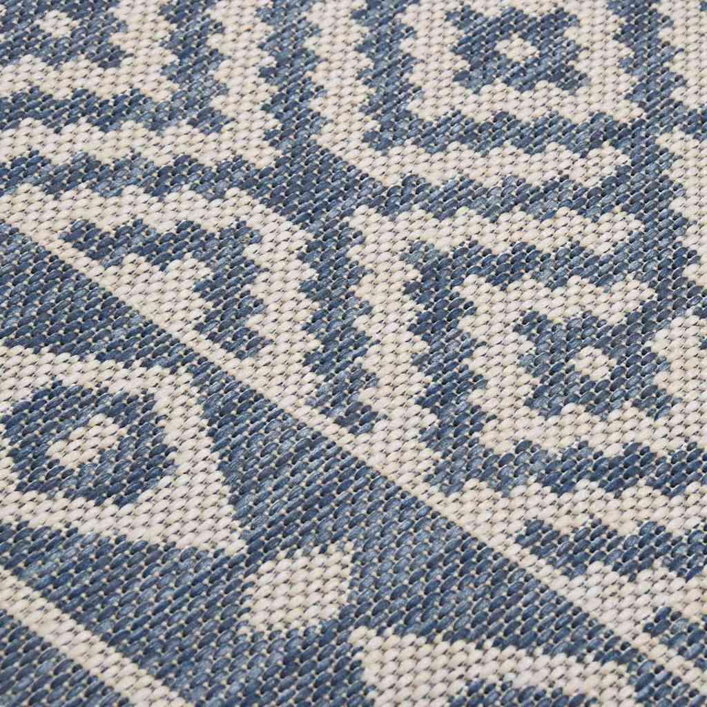 Alfombra de exterior de tejido plano rayas azules