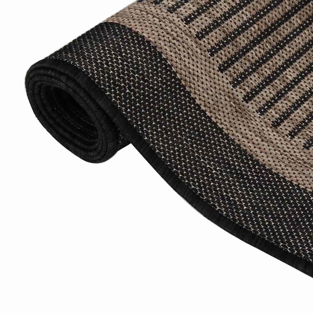 Alfombra de exterior de tejido plano marrón oscuro 120x170 cm