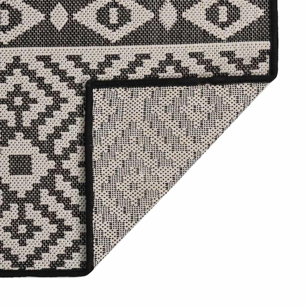 Alfombra de exterior de tejido plano rayas negras