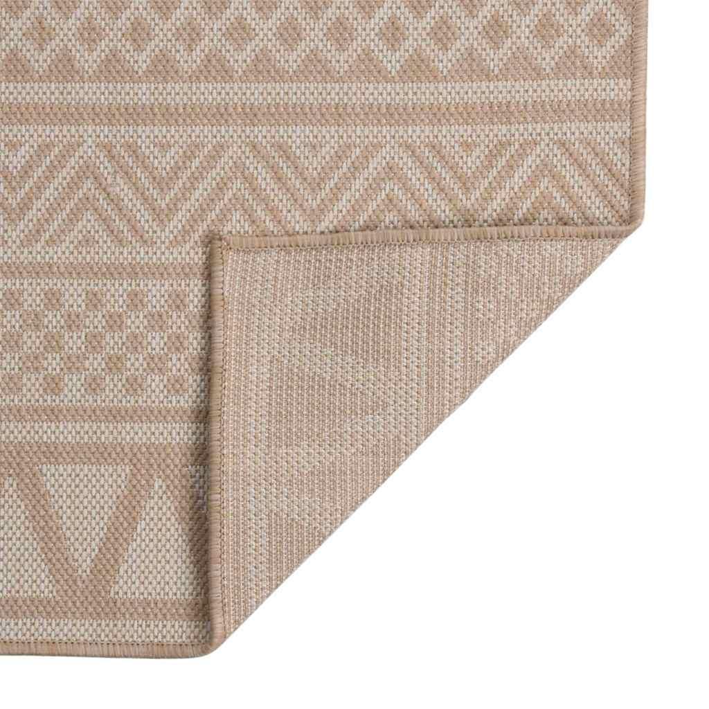 Alfombra de exterior de tejido plano rayas marrones